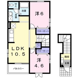 日前宮駅 徒歩18分 2階の物件間取画像